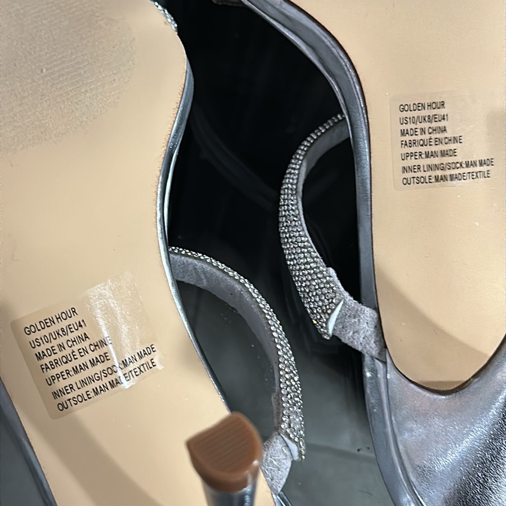 Just Fab - Golden Hour Mule Sandals In Clear Rhinestone - Picture 9 of 13